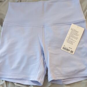 Brand New With Tags Women's lululemon athletica Light Blue/Purple Bike Shorts 6"